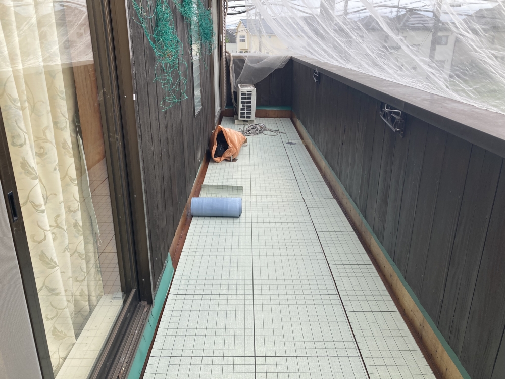 通気緩衝シート施工