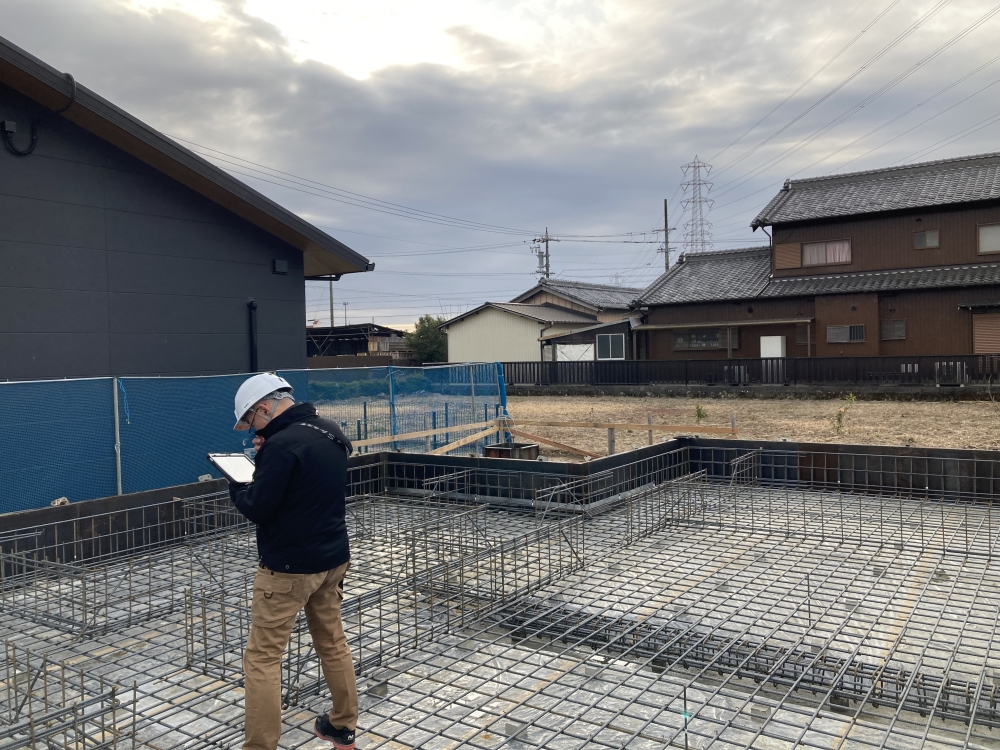 一宮市千秋町現場配筋検査